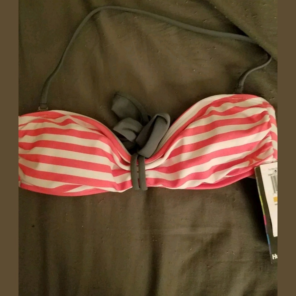 Hurley Halter Bikini Top Striped Sz S